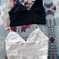 Crops Top Knitted Spaghetti Strap Blouses