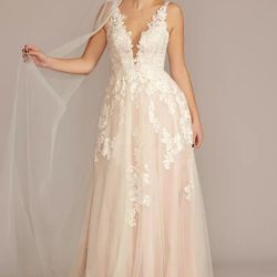 Oleg Cassini A Line Wedding Dress