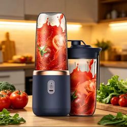Portable USB Rechargeable 4-Blade Blender - Licuadora portátil recargable USB de 4 cuchillas