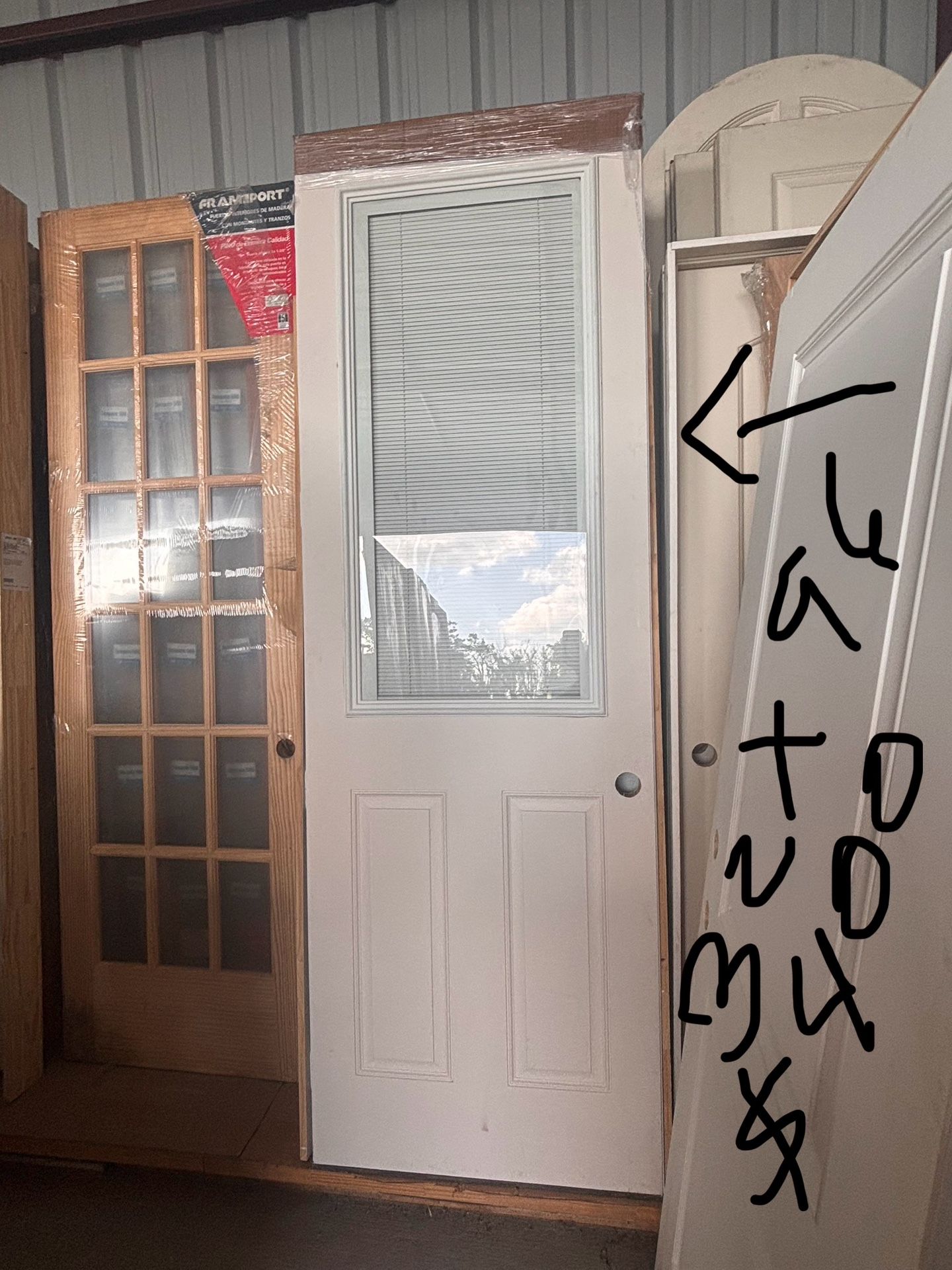 Half Glass back Door Fiberglass (left Swing)