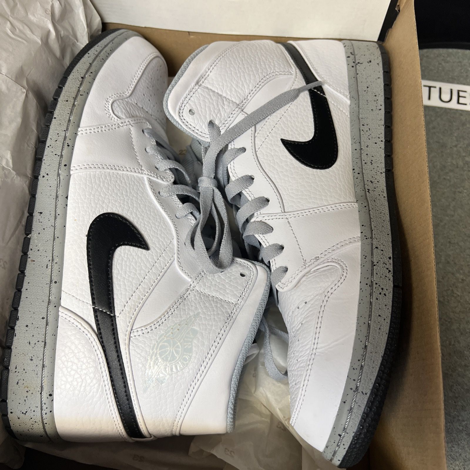 Size 11 - Air Jordan 1 Mid White Cement in very great condition