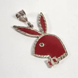 Playboy Bunny Charm Pendant Red 2"