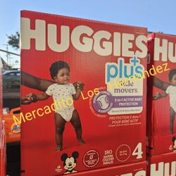 Huggies Size 4 Little Movers 180 Pañales Diapers❗️Nuevos Firm Price