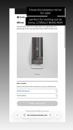 LULULEMON WORK OUT MIRROR