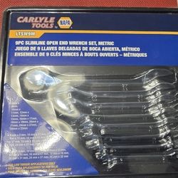 Carlyle Tools Slimeline 9pc Open Ended Wrench Set