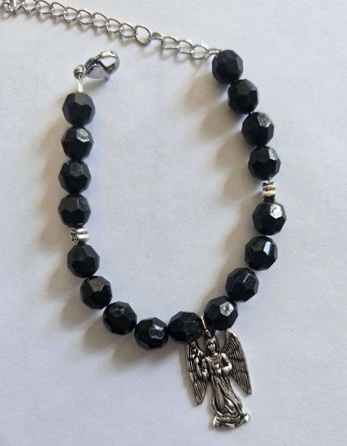 DESIGNER ORIGINAL CREATED GUARDIAN ANGEL CHARM SWAROVSKI BEAD 1 SIZE BRACELET