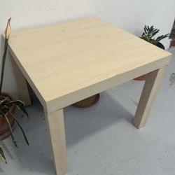 Side table, white stained oak 21 5/8x21 5/8 "