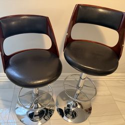 Bar and/or counter stools  brown, and chrome (2)