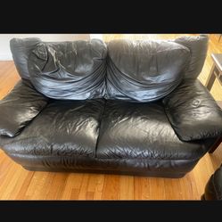 Leather Black Couches For Sale 