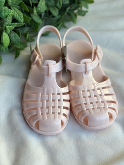 Cat & Jack Pink Jelly Sandals with Ankle Strap