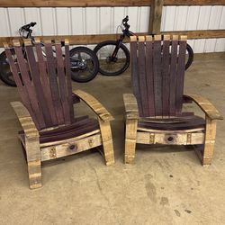 Outdoor chair Adirondack wine barrel rustic