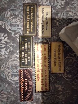 6 Metal Wall Hangings
