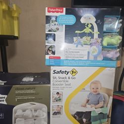 Bottle Sterilazer, Booster Seat For Eating, Baby Mobile Selling the 3 Of Them Together.