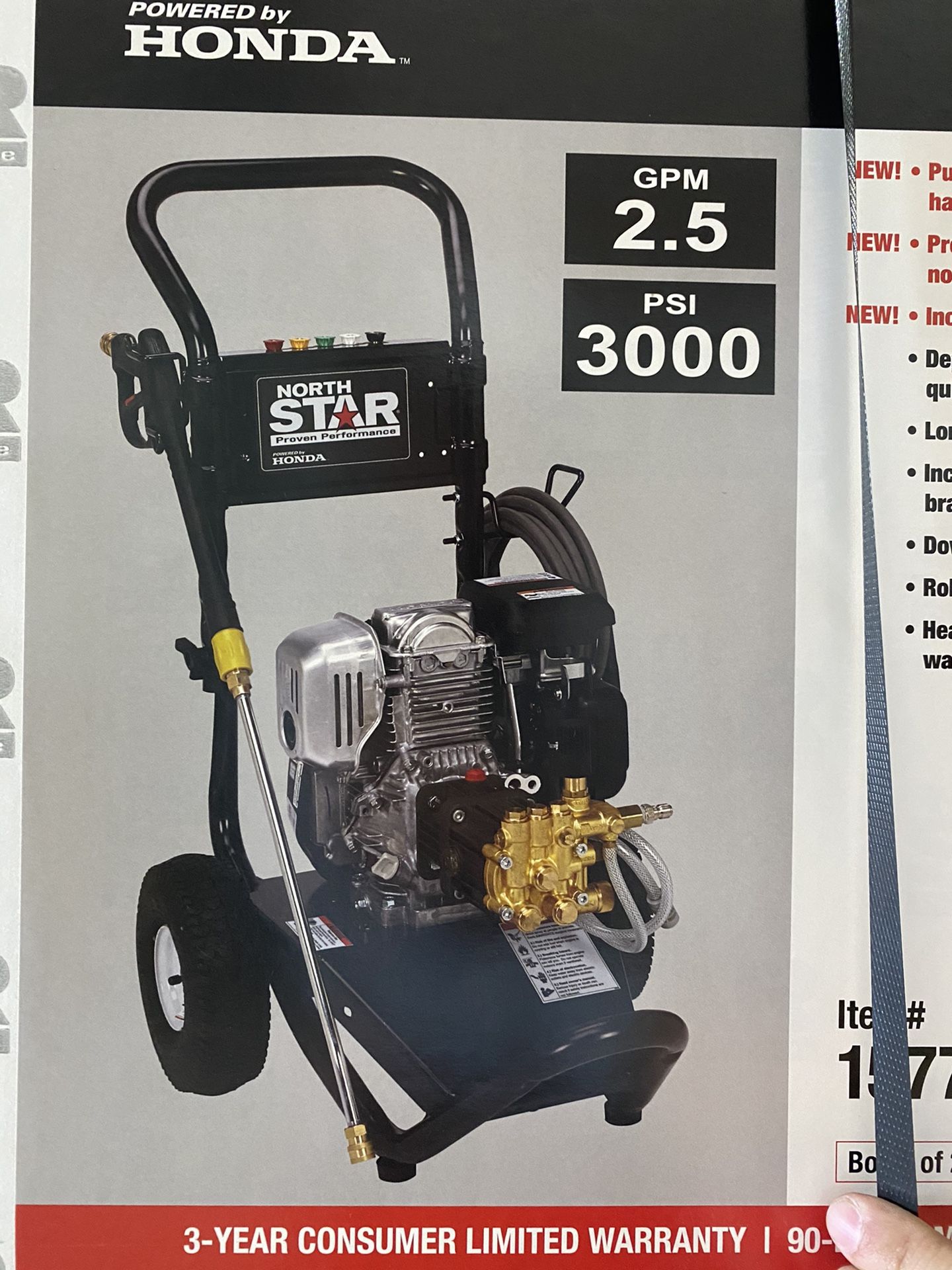 New North Star Honda Powered Pressure Washer