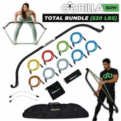 Gorilla Bow Resistance Training Exercise Equipment - Total Bundle (590 lbs of resistance)