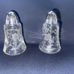 Glass salt and pepper shakers
