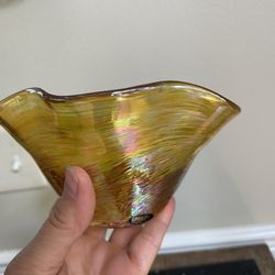 Glass Eye Studio Hand Blown Art Glass Small Mini Floppy Bowl
