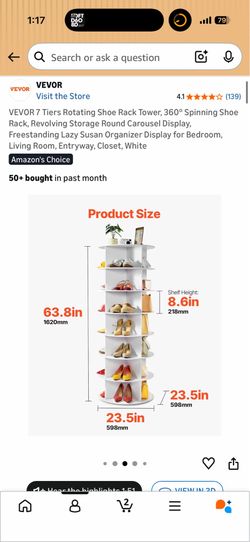 7 Tier Rotating Shoe Tower