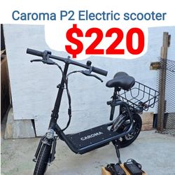 Caroma p2 Peak 800W Electric Scooter with 500w brushless hub motor Seat, 14" Tire, Up to 25Miles distance and 20MPH E-Scooter Adjustable 