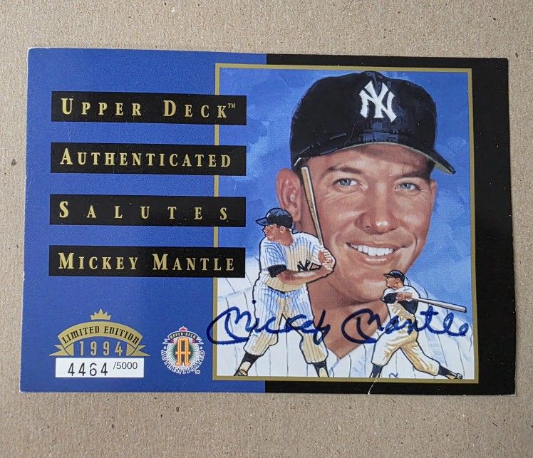 1994 UPPER DECK AUTHENTICS SALUTES MICKEY MANTLE AUTOGRAPH 4464/5000 YANKEES MLB