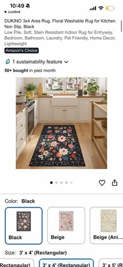 3’ x 4’ Floral Rectangular Rug