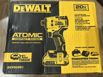 NEW DEWALT Atomic 20V Max Lithium-lon Brushless Cordless Compact 1/4 in. Impact Driver Kit with 2.0Ah Battery and Charger