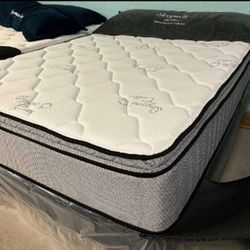 New, In plastic , King Pillow Top Mattress $395 Free Delivery Today