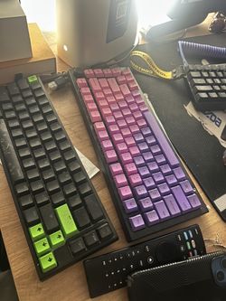 SET OF TWO: Ducky 1Sf 65% mechanical keyboard + Black and purple mechanical keyboard with RGB lighting #gamingkeyboard