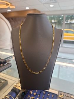 Cadena 10k Cubana Sólida 4mm