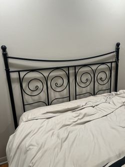 Queen headboard and footboard metal black