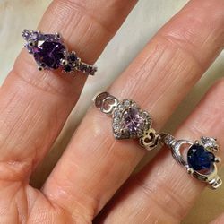 3 Rhinestone Ring Bundle 