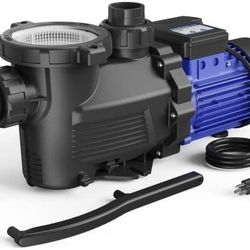 AQUASTRONG In/Above Ground Pool Pump, 1.5 HP Single Speed, 115V, with High Flow 8100GPH, Powerful Self Primming Swimming Pool Pumps with Filter Basket