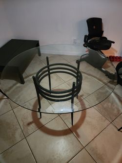 4 Ft Glass Table