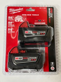 New price !!! 2x Milwaukee M18 5.0 batteries with a M18 power up
