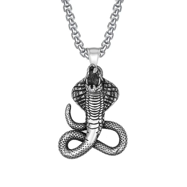 "Eye king snake stainless steel unisex pendant necklace, BL235
 
 