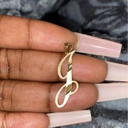 10k Gold Letter J Pendant 
