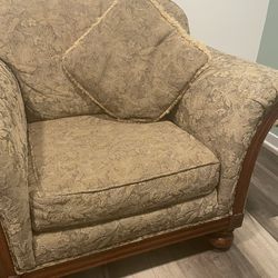 Beautiful Lightly Used Oversized Armchair And Matching Ottoman