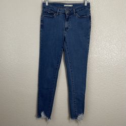 Levi’s 711 Skinny Blue Raw Hem Women’s Jeans, Size 27