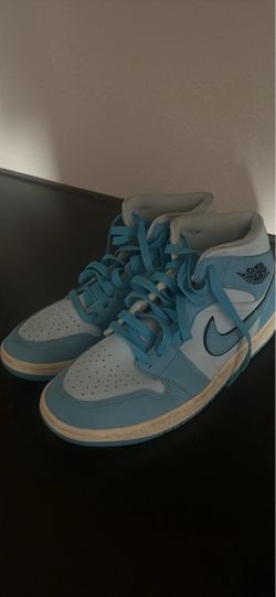 Air Jordan 1 Mid Blue White Sneakers