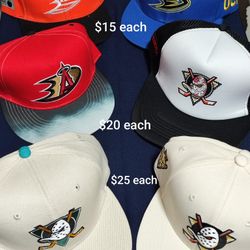 Anaheim Mighty Ducks NHL Assorted Hat Lot Snapback Adjustable (6 Hats Total)
