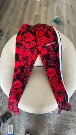 Palm Angels Red Floral Track Pants 