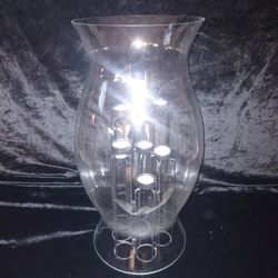 Extra Extra Large Hurricane Glass Lampshade With A 8 T-Candle Holder