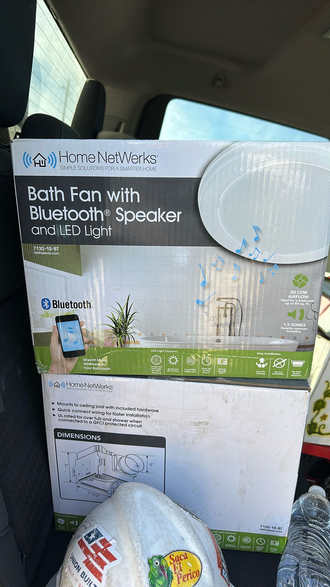 Home Networks bath fan with Bluetooth speaker and LED lights