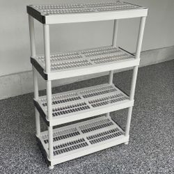 4-Tier Plastic Shelving Unit Organizer