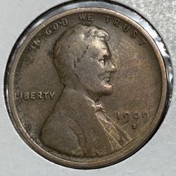 1909 S Lincoln Cent In Fine Condition 