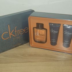 BRAND NEW CK FREE COLOGNE EDT 3.4 FL OZ + HAIR & BODY WASH 3.4 FL OZ & AFTER SHAVE BALM 3.4 FL OZ