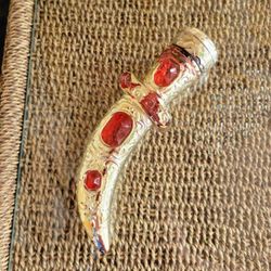 Vtg Avon Collectible Scimitar Knife Dagger Shaped Decanter "Tribute" '68