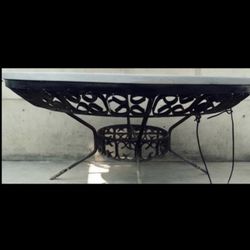Vintage Solid Marble Iron Frame Coffee Table In And Out Door 38” Wide X 20” High $250 Firm And Others ITEAMS 