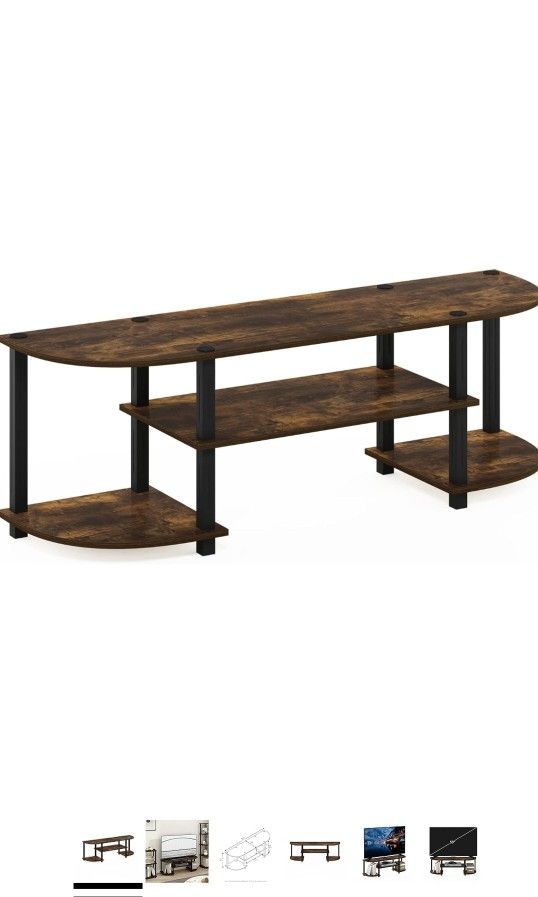 TV Stand/Table With 1 Middle Tier (Dark Brown)
