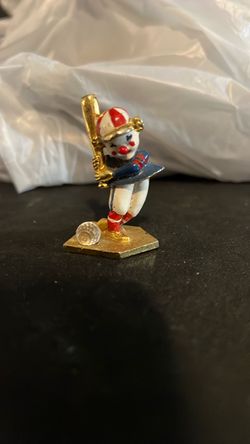Spoontiques Pewter Gold Clown Baseball Bat Hat Crystal Ball Miniature Figurine